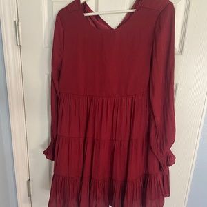 Burgundy Silk Dress